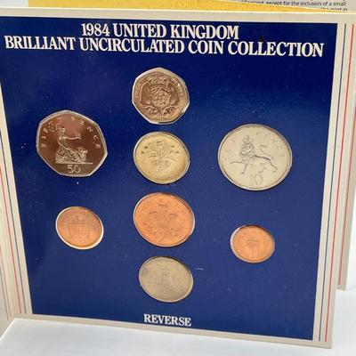LOT 169J: Five United Kingdom Brilliant Uncirculated Coin Sets - 1984, 1986, 1989-'91
