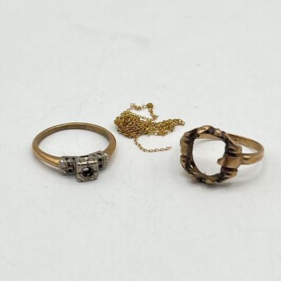 LOT 170J: Gold Lot for Scrap or Repair - 10K and 14K Gold Jewelry