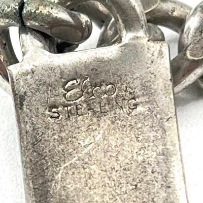 LOT 171J: Sterling Silver Lot - Elco 8" ID Bracelet - 51.3 grams, and 24" Necklace - 5.2 grams