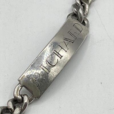 LOT 171J: Sterling Silver Lot - Elco 8" ID Bracelet - 51.3 grams, and 24" Necklace - 5.2 grams