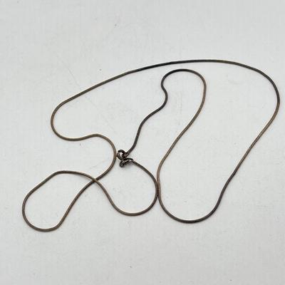 LOT 171J: Sterling Silver Lot - Elco 8" ID Bracelet - 51.3 grams, and 24" Necklace - 5.2 grams