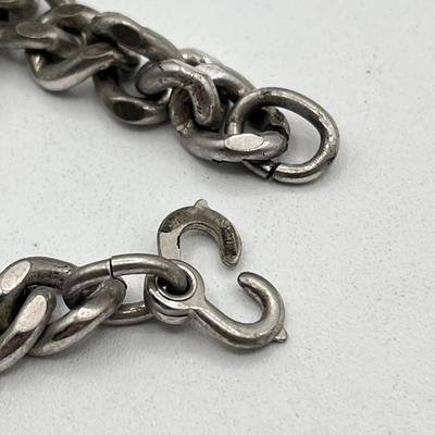 LOT 171J: Sterling Silver Lot - Elco 8" ID Bracelet - 51.3 grams, and 24" Necklace - 5.2 grams