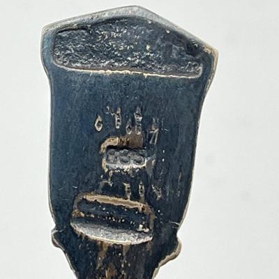 LOT 172J: Silver Lot - Fisher Sterling Candle Holder - 28 grams, and Judaica Souvenir Leaf Spoon - .835 Silver - 13.6 grams