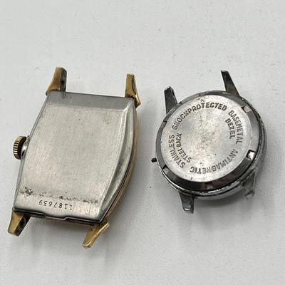 LOT 175J: Big Watch / Watch Part Lot for Parts or Repair - LeJour 17-Jewel Diving Watch, Waltham Pocket Watches and More