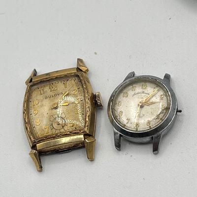 LOT 175J: Big Watch / Watch Part Lot for Parts or Repair - LeJour 17-Jewel Diving Watch, Waltham Pocket Watches and More