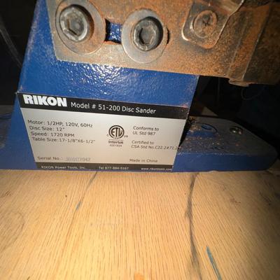 Rikon Disc Sander on Tool Stand (B2-ES)