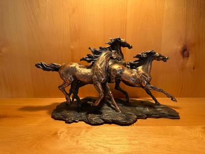 MICHAEL GARMAN SCULPTURE AND HORSE STATUE