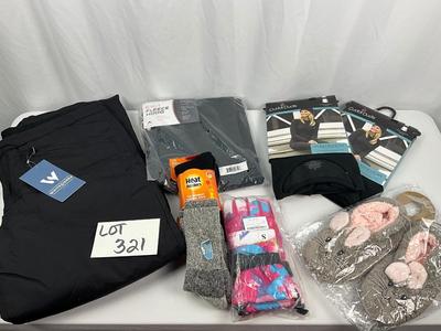 Lot J 321 NWT White Sierra Women’s Snow PantsCuddle Duds Shirts Fleece Hood Socks Gloves Slippers