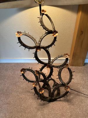 WROUGHT IRON CACTUS STYLE BASE TABLE LAMP