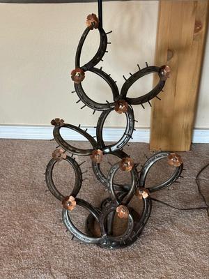 WROUGHT IRON CACTUS STYLE BASE TABLE LAMP