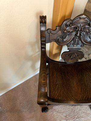 ANTIQUE CARVED ARM CHAIR FIT FOR THE KING OR QUEEN IN YOUR HOME