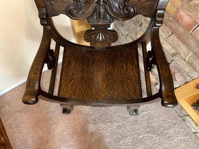 ANTIQUE CARVED ARM CHAIR FIT FOR THE KING OR QUEEN IN YOUR HOME