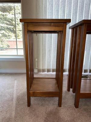2 MISSION STYLE SIDE TABLES