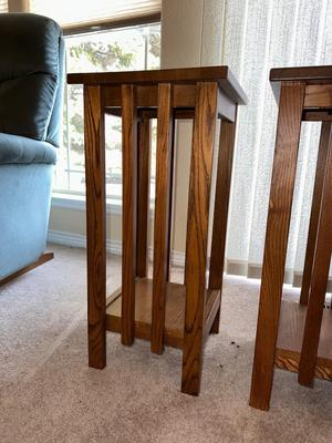 2 MISSION STYLE SIDE TABLES