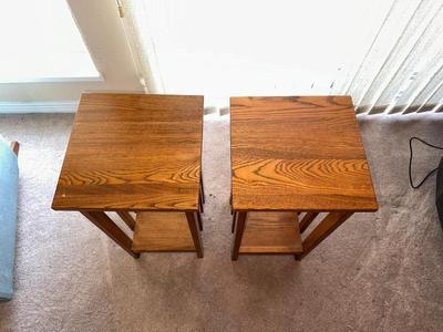 2 MISSION STYLE SIDE TABLES