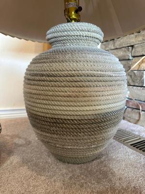 ROPE WRAPPED TABLE LAMP AND BOWL