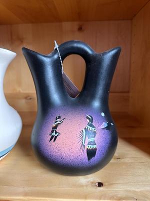2 SIGNED WEDDING VASES
