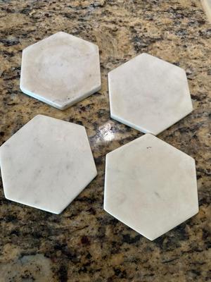 Chinese Figurine/Bookends and marble coasters