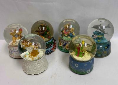 LOT OF (6) Snow Globes Collectibles - Disney, Bears, Birthday, etc