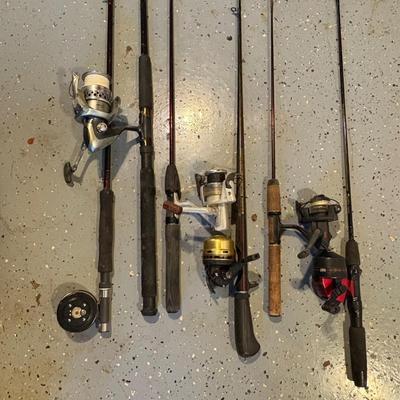 Shimano, Martin, Berkeley Fishing Rods w/Reels (B2-ES)
