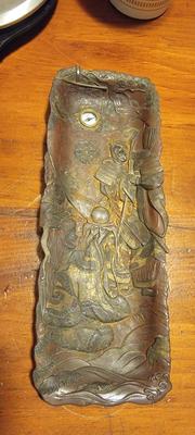 Antique Japanese Pen Tray with a compass