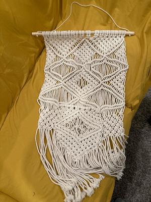 Pillows and a macramé