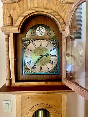 WORKING TRIPLE CHIME TEMPUS FUGIT GRANDFATHER CLOCK HAND CRAFTED IN BOULDER, CO.