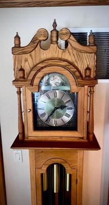 WORKING TRIPLE CHIME TEMPUS FUGIT GRANDFATHER CLOCK HAND CRAFTED IN BOULDER, CO.