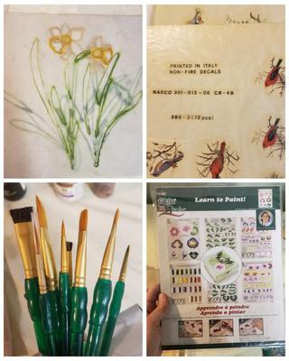 Stencils, Learn to Paint, Brushes & Acrylic Paints (B4-KD)
