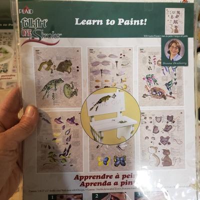 Stencils, Learn to Paint, Brushes & Acrylic Paints (B4-KD)
