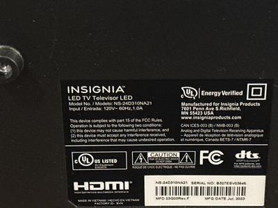 Insignia 24” LCD TV