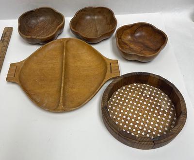 Lot of wooden serving dishes