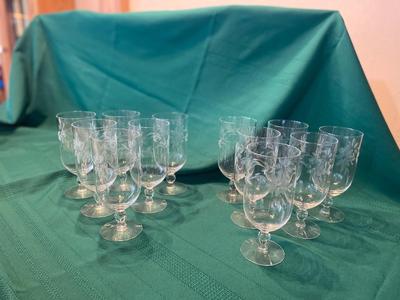 BEAUTIFUL ETCHED GLASSES