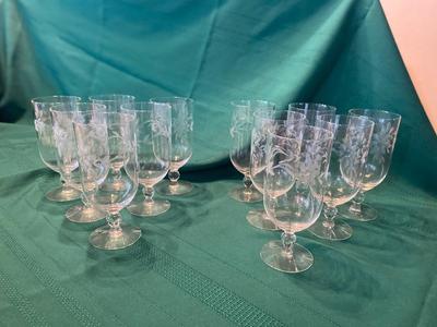 BEAUTIFUL ETCHED GLASSES