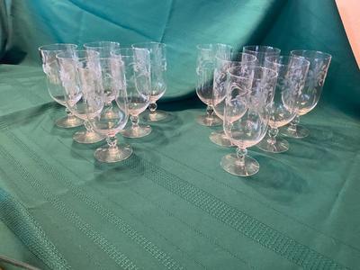 BEAUTIFUL ETCHED GLASSES