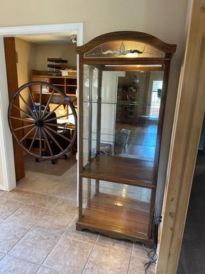 DOUBLE CURIO TEMPEST OAK CABINET