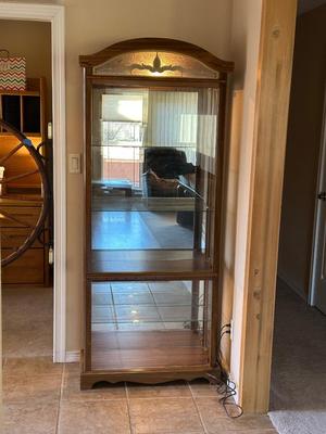DOUBLE CURIO TEMPEST OAK CABINET