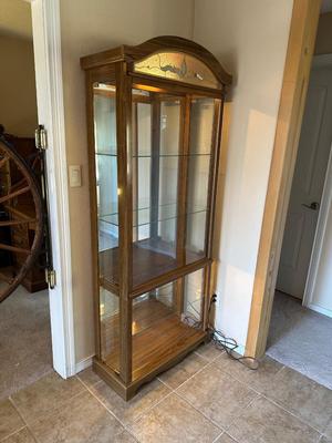 DOUBLE CURIO TEMPEST OAK CABINET