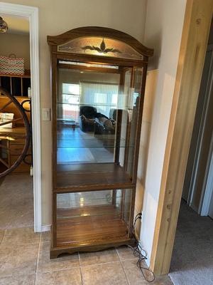 DOUBLE CURIO TEMPEST OAK CABINET