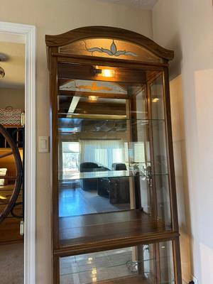 DOUBLE CURIO TEMPEST OAK CABINET