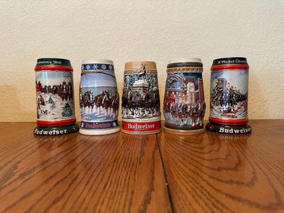 ASSORTMENT OF BUDWEISER STEINS