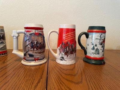 VARIETY OF BUDWEISER STEINS