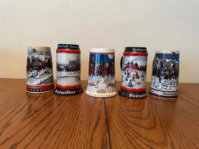 ASSORTMENT OF BUDWEISER STEINS
