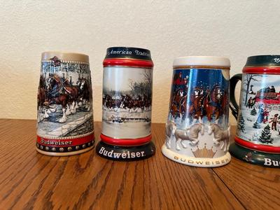 ASSORTMENT OF BUDWEISER STEINS