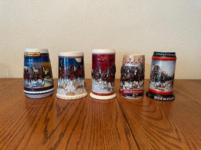 VARIETY OF BUDWEISER STEINS