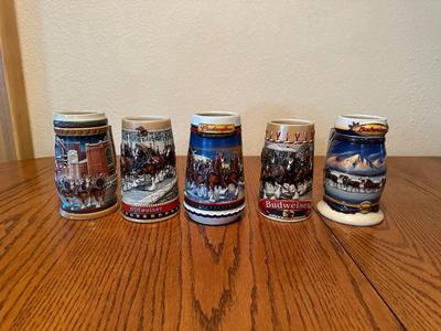 VARIOUS BUDWEISER STEINS