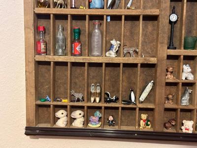 PRINTERS DRAWER SHADOW BOX WITH SOME GREAT TRINKETS AND MINIATURE TREASURES