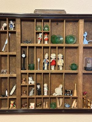 PRINTERS DRAWER SHADOW BOX WITH SOME GREAT TRINKETS AND MINIATURE TREASURES