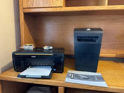 KODAK ALL-IN-ONE PRINTER AND FELLOWES PAPER SHREDDER