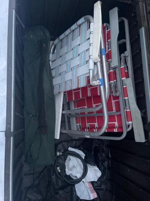 O2-outdoor plastic storage box with contents